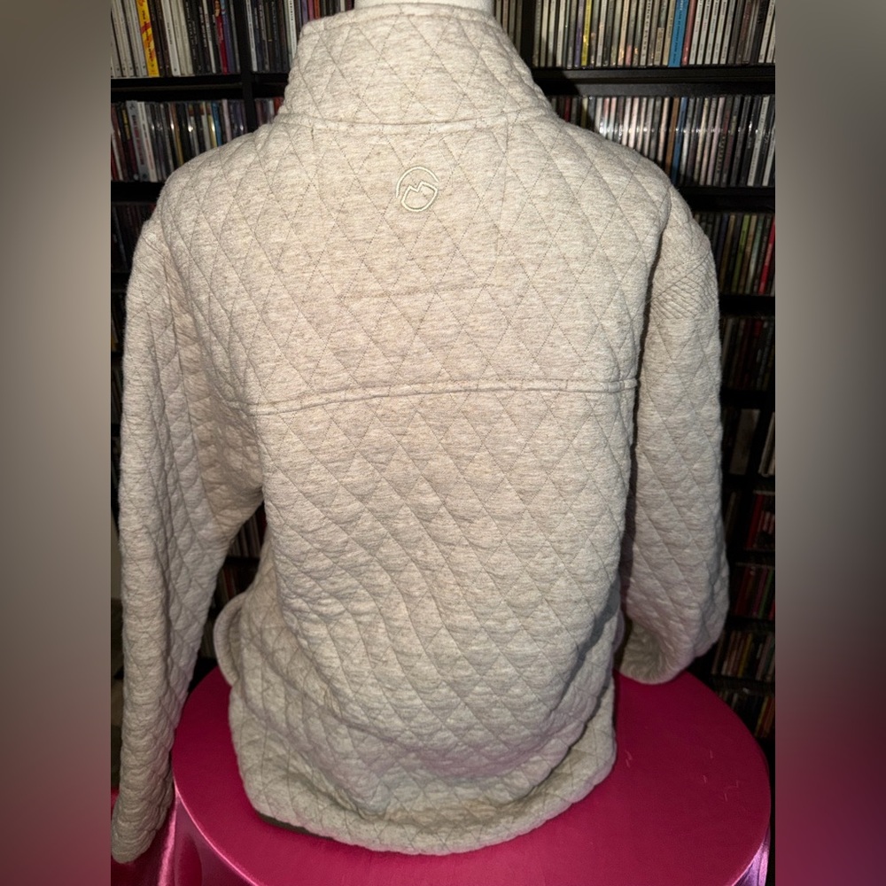 Magellan Outdoors Olive and Heather Gray Quilted Jacket Boho Festival Cozy M - Picture 4 of 5